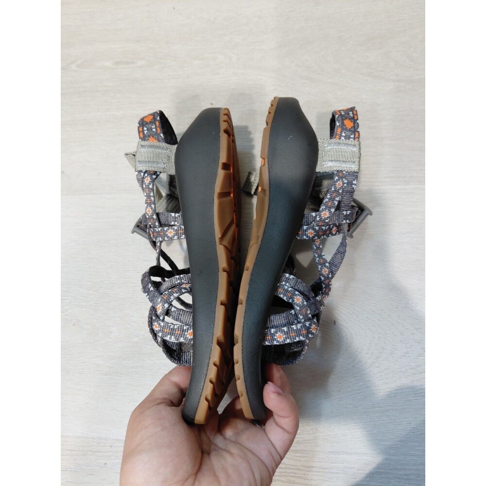 Chaco ZX2 Creed Gray Print Strap Floral Sandals Sz 5 Great - Picture 7 of 10